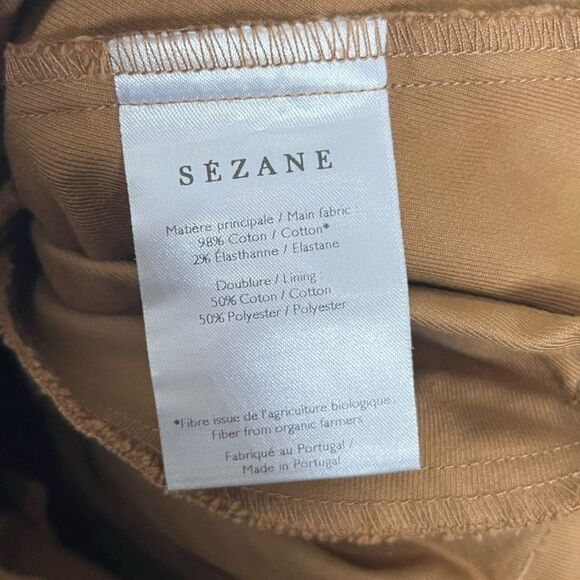 Sezane Rome Caramel High Waist Shorts Women’s Size 2 US Belted Pleated Paperbag - Picture 9 of 9